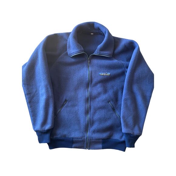 Vintage Patagonia L Navy Fleece Full Zip Jacket - Picture 1 of 7